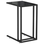 Tavolino | Tavolo laterale per Computer Nero 50x35x65 cm in Vetro Temperato