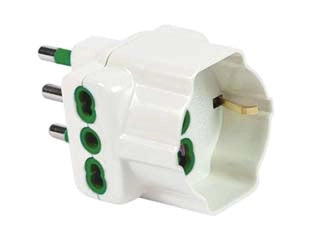 ADATTATORE TRIPLO 2 P+T SCHUKO BIPASSO 16A BIANCO LINEA GARANTI- - bianco 82640-E - 10 pezzi FANTON