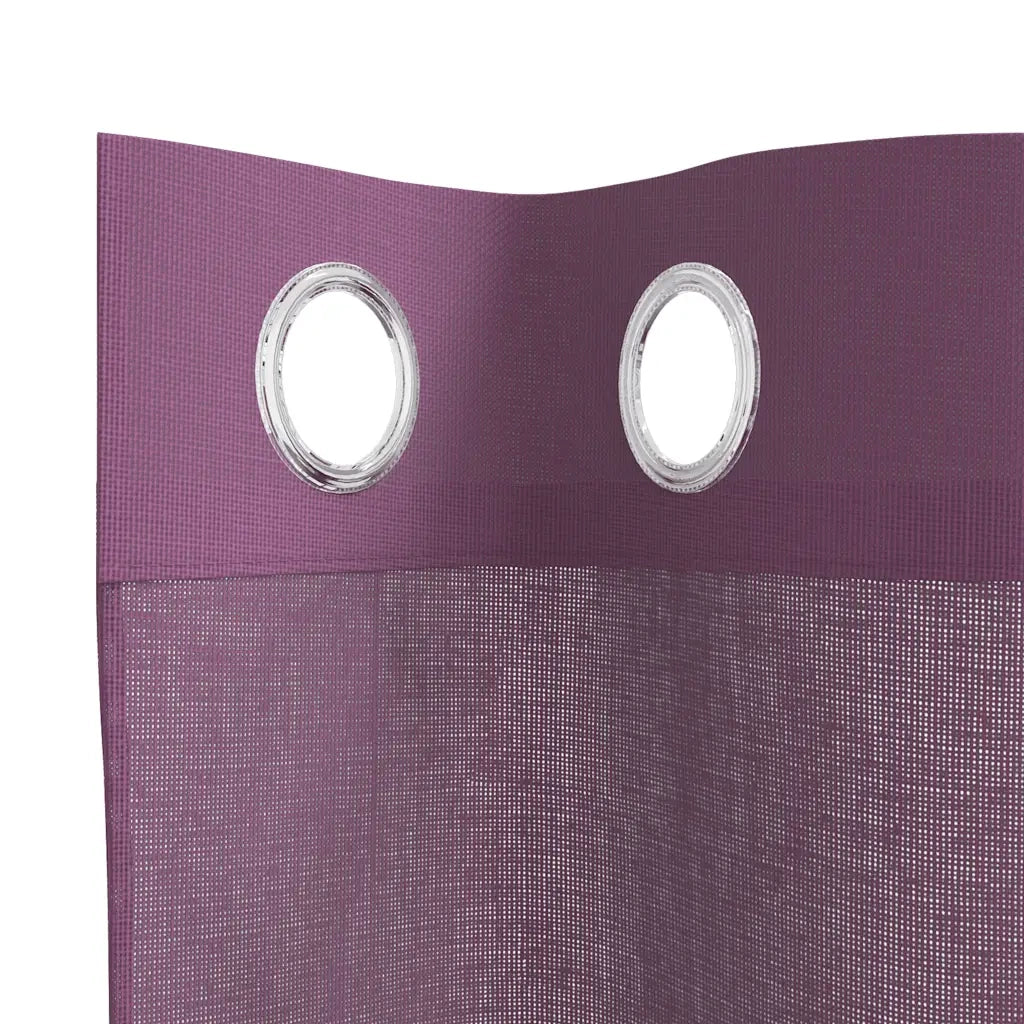 Tende in Voile con Occhielli 2 pz Viola 140x300 cm