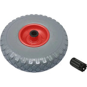 RUOTA PU ANTIFORO X BRAVETTA MOZZO CENTRATO HAND  3.00X4 DISCO METALLO MOZZO MM 75 F.MM 20