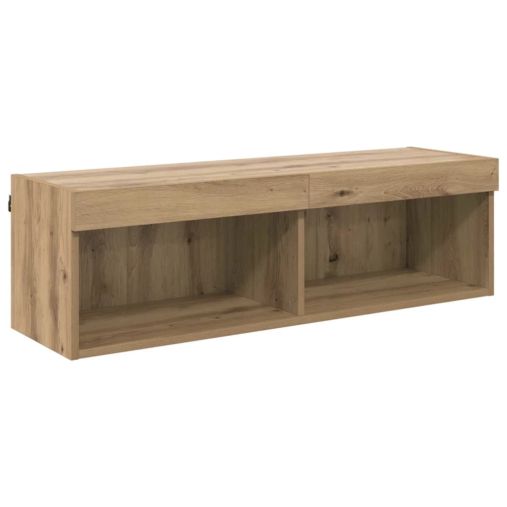 Mobile TV da parete con LED Rovere artigianale 100 x 30 x 30 cm 882967
