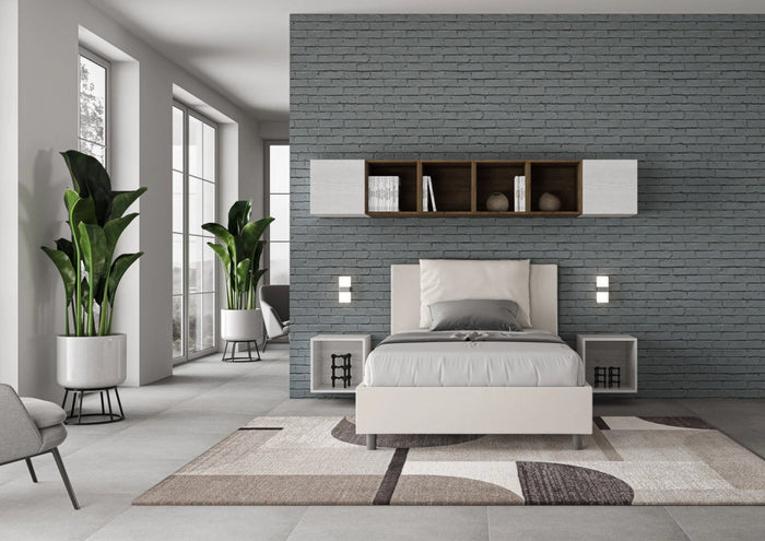 Letto 1 Piazza e Mezzo 120x210 cm Senza Rete Antea Bianco