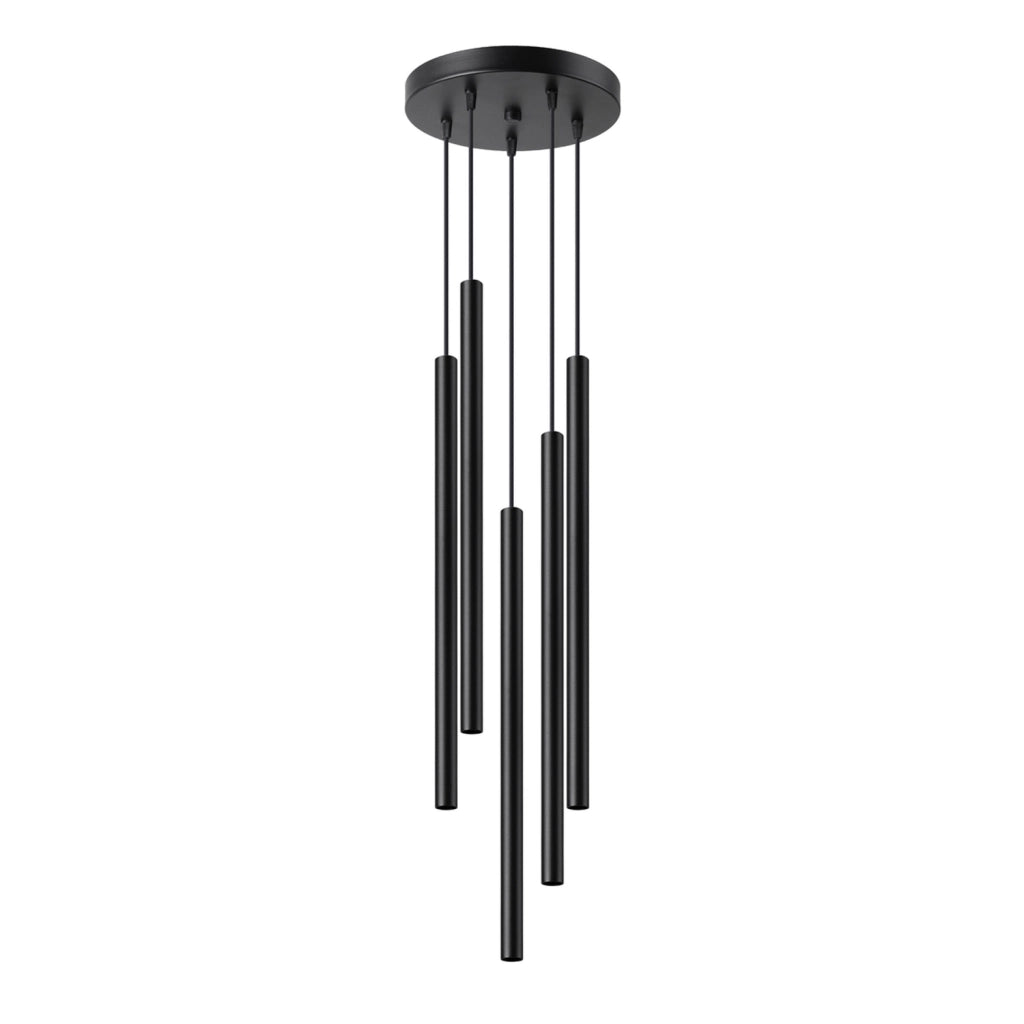 Lampada a sospensione nera 5 tubi G9 VELINO Pure Lume