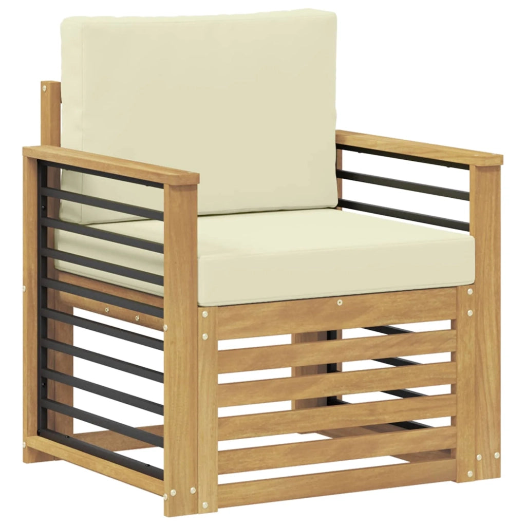 Set di divani da esterno-Sofa da giardino Poliestere Bianco 175947