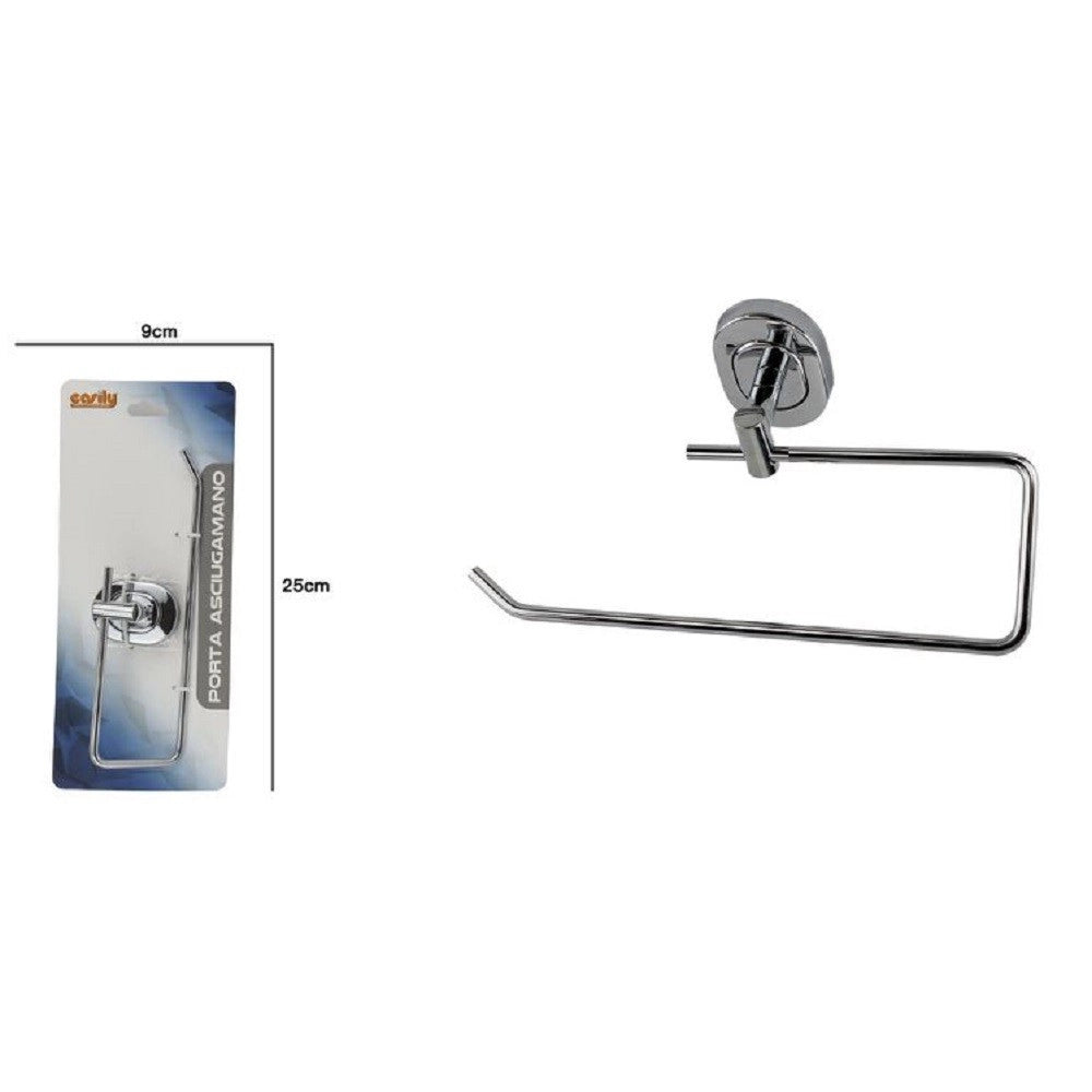 Trade Shop - Porta Asciugamano Bagno Wc Toilette In Acciaio Inox Fissaggio A Parete 69188 -