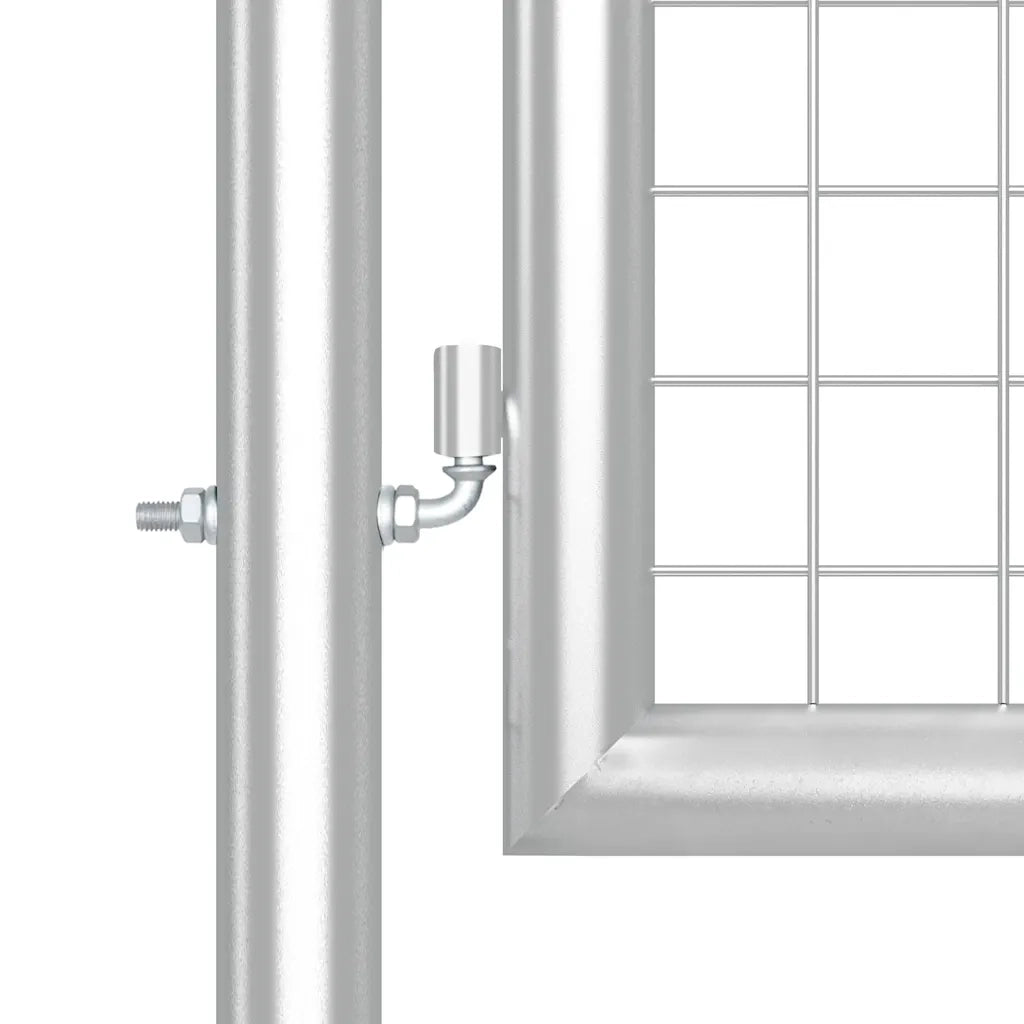 Cancello da Giardino in Rete Argento 400x175 cm Acciaio Zincato