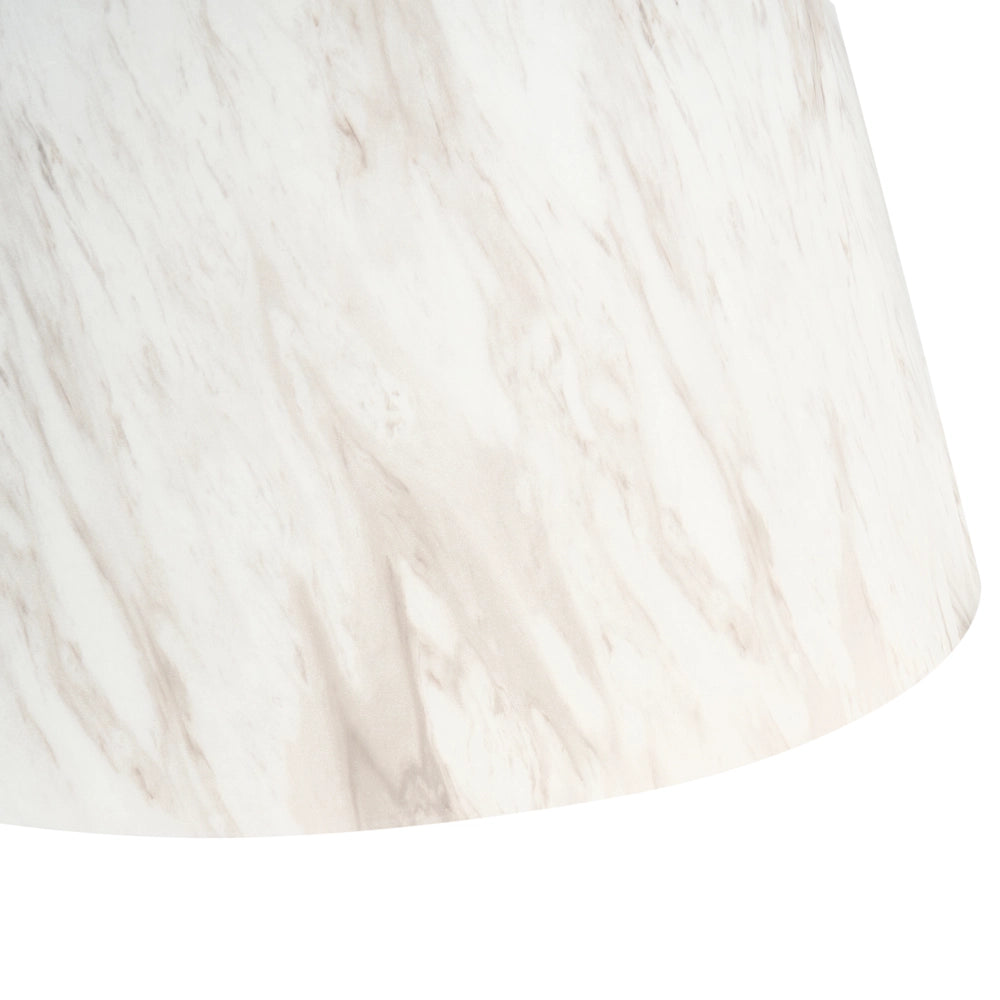Tavolo da pranzo rotondo con piedistallo ⌀ 120 base effetto marmo bianco stile tradizionale