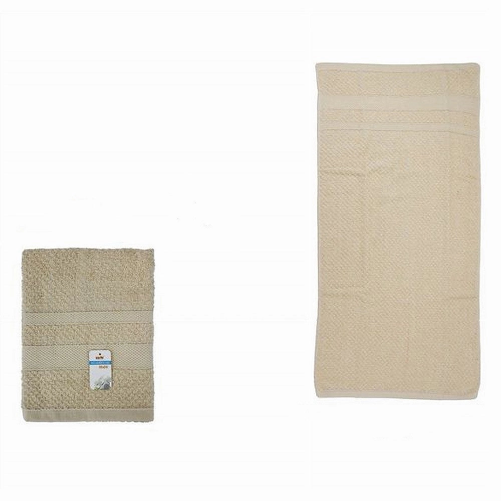 Trade Shop - Asciugamano Da Bagno Ospite In Cotone Morbida 30 X 50 Cm 65gr Colore Beige 79493 -