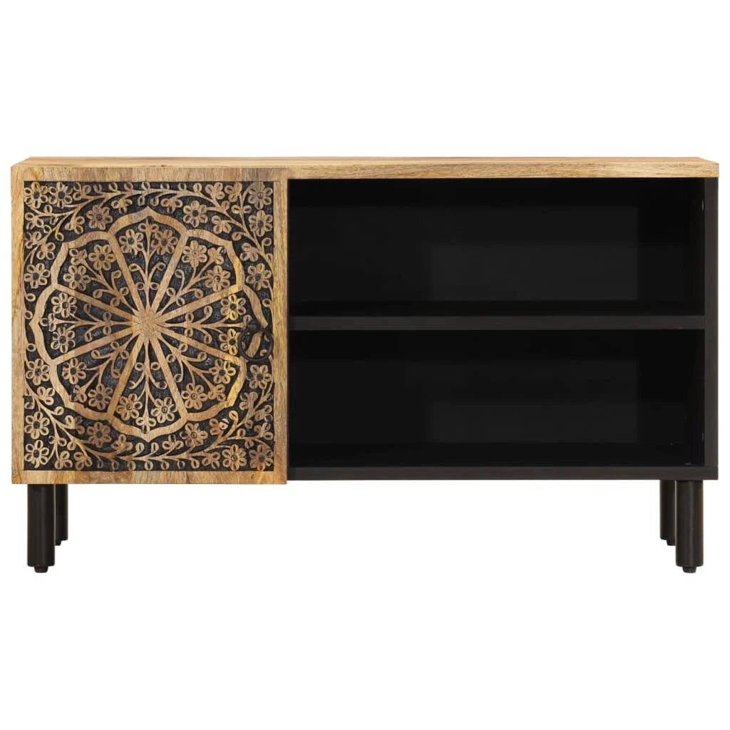 Mobile TV multimediale scaffale per televisione televisore buffet sala da pranzo soggiorno camera da letto 80 x 31 x 46 cm legno massello di mango marrone 02_0026230