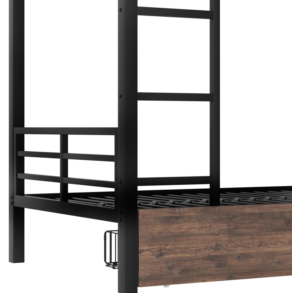 Letto a soppalco 90x200 cm con LED, cassetti e scrivania