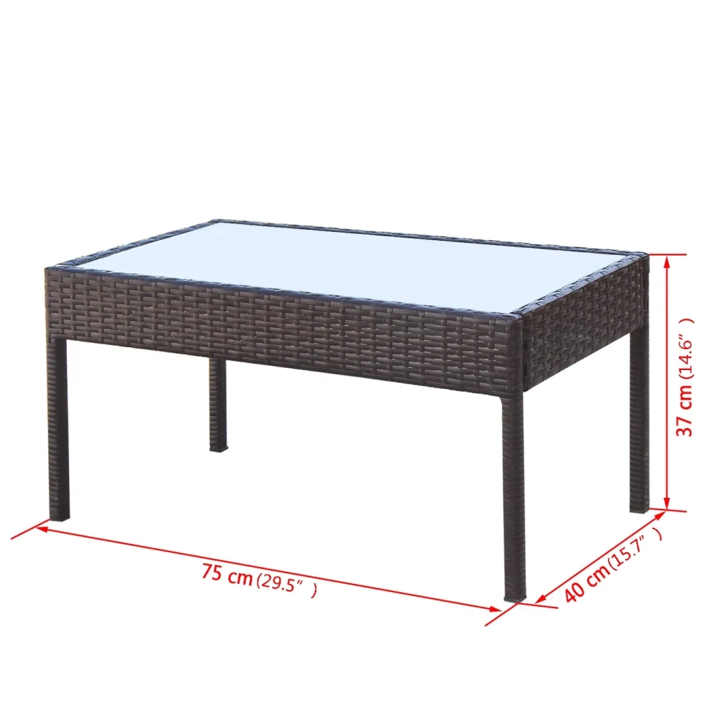 Set Divani da Giardino 4 pz con Cuscini in Polyrattan Marrone 42672