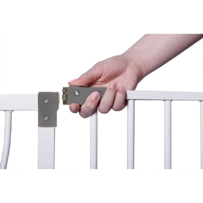 Barriera di sicurezza - DREAMBABY - LIBERTY - 1 barriera + 2 prolunghe - 126-132,5 cm - Bianco