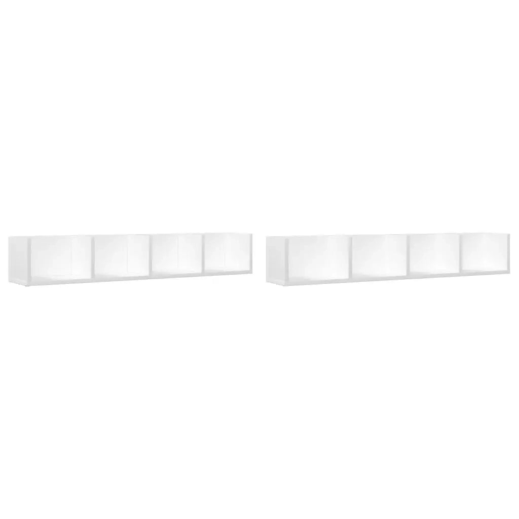 Mobili da Parete 2 pz Bianchi 99x18x16,5 cm Legno Multistrato 840444
