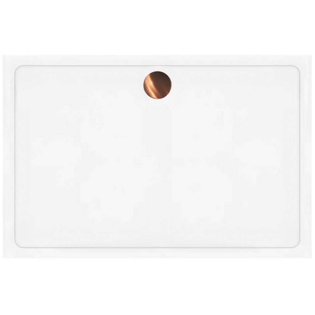 Piatto Doccia Acrilico Rea Savoy White 80x100 Copertura oro spazzolato