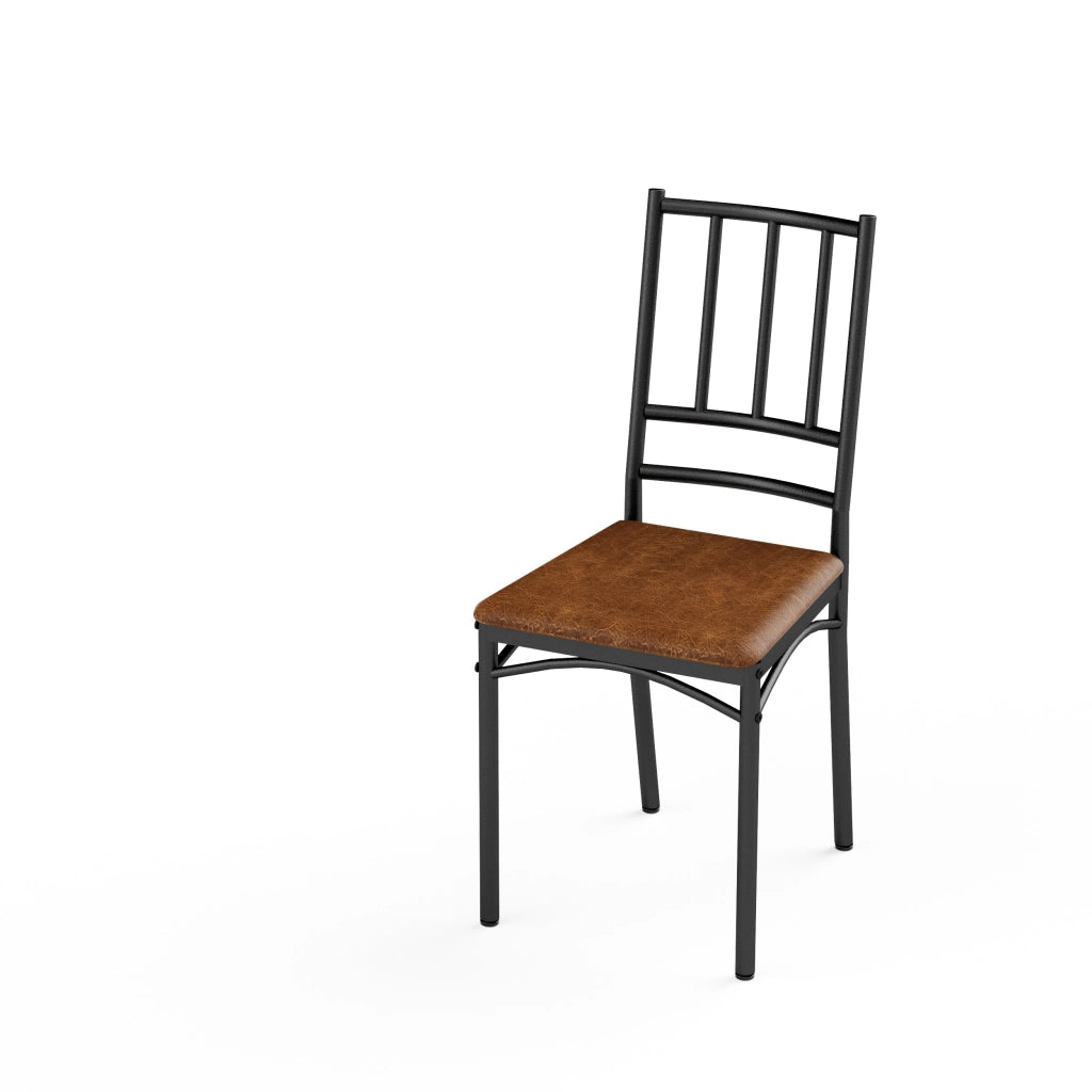 Tavolo da pranzo per 4 persone con 4 sedie salvaspazio industriale in truciolare e acciaio noce 110 × 60 × 76,5 cm