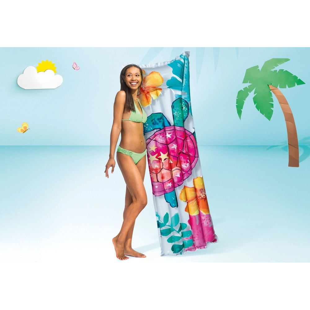 Trade Shop - Materassino Ad Aria Gonfiabile Galleggiante Fantasia Florale Tropicale 183x69cm 019961 -