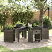 Set da Pranzo per Giardino 5 pcs Grigio polyrattan 3380695