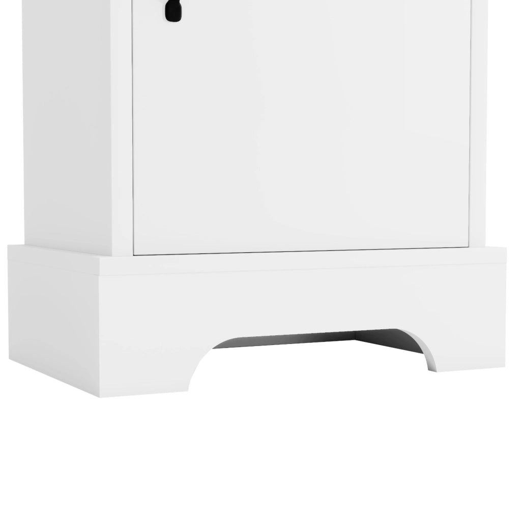 Mobile bagno 38x26x172.5 cm con ripiani regolabili; resistente all'acqua e all'umidità in MDF bianco