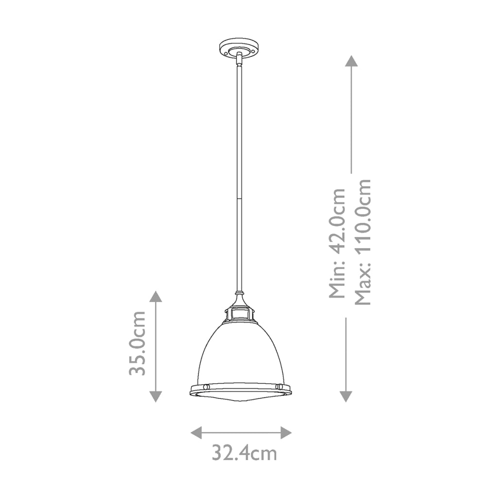 Lampada a sospensione Amelia nichel lucido E27 Hinkley