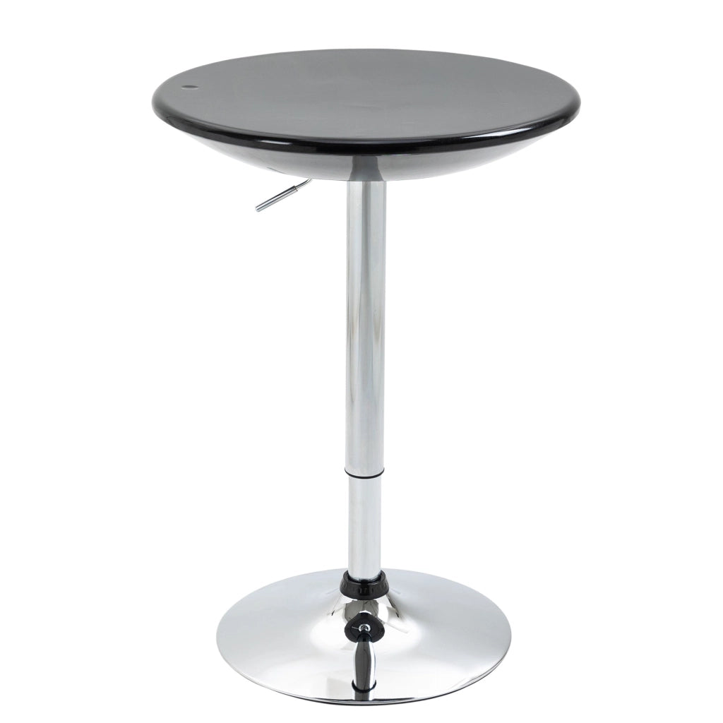 Tavolino da Bar Ø61x76-97 cm in Acciaio e ABS Nero