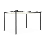 Pergola 3x4m in alluminio telo scorrevole, ecrù