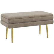 Letto contenitore imbottito in velluto ¨C zephmum ¨C 79.5x37.5x43 cm beige
