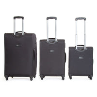 Set 3 Valigie Trolley Morbide in Poliestere 4 Ruote TSA Ravizzoni Matisse Nero
