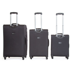 Set 3 Valigie Trolley Morbide in Poliestere 4 Ruote TSA Ravizzoni Matisse Nero