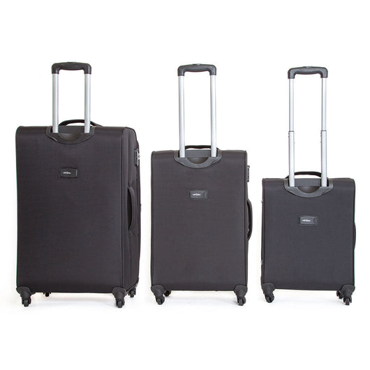 Set 3 Valigie Trolley Morbide in Poliestere 4 Ruote TSA Ravizzoni Matisse Nero