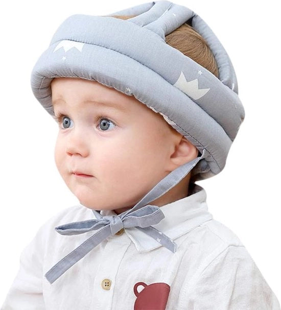 Protezione testa per bambini, casco respirante in cotone, copricapo regolabile con cinturino per bambini in età di 3-24 mesi che imparano a camminare e a sedersi