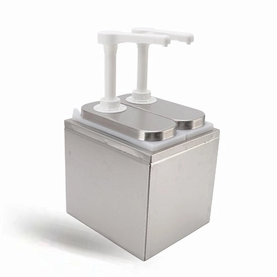Dispensatore di alta qualità in acciaio inossidabile - Pompadispenser - Dispensatore domestico - Qualità alimentare - Duraturo - Contenitore rimovibile - Pompadispenser per salse