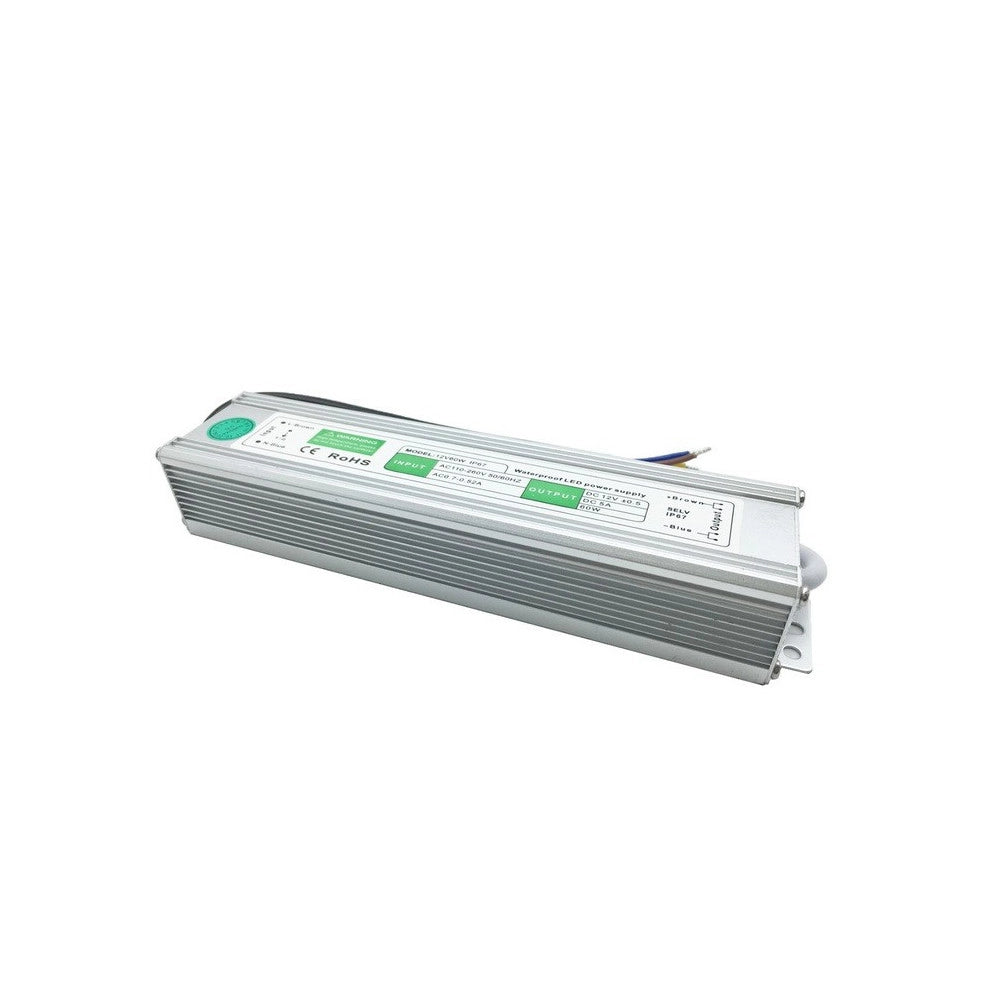 Trade Shop - Alimentatore Trasformatore Impermeabile 12v Ip67 Waterproof Striscia Led Switch -  60 Watt