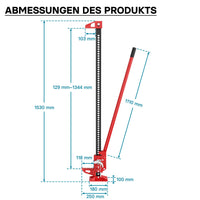 Binda meccanica 60" per fuoristrada e quad 150 cm max 3000 kg Sollevatore cric