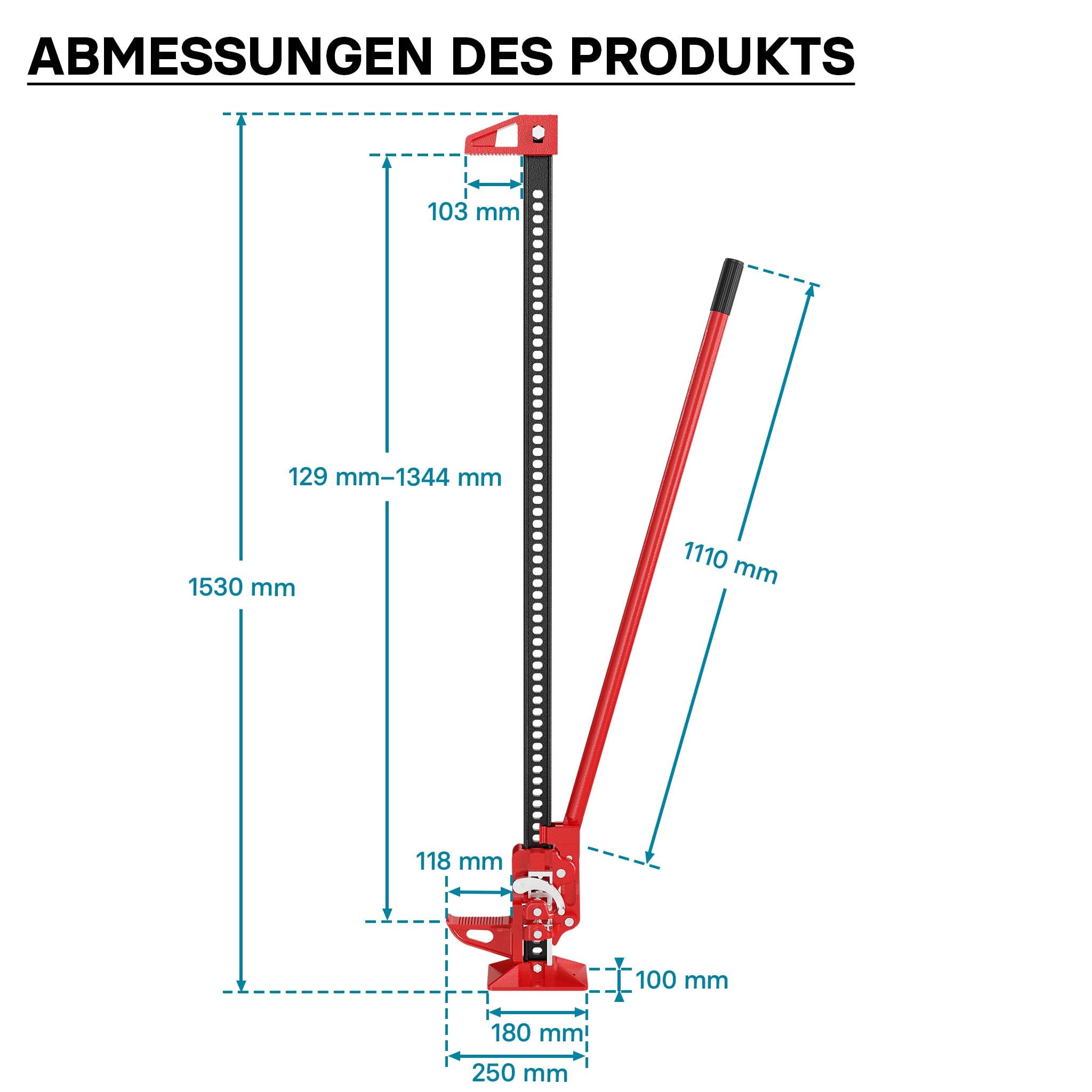 Binda meccanica 60" per fuoristrada e quad 150 cm max 3000 kg Sollevatore cric