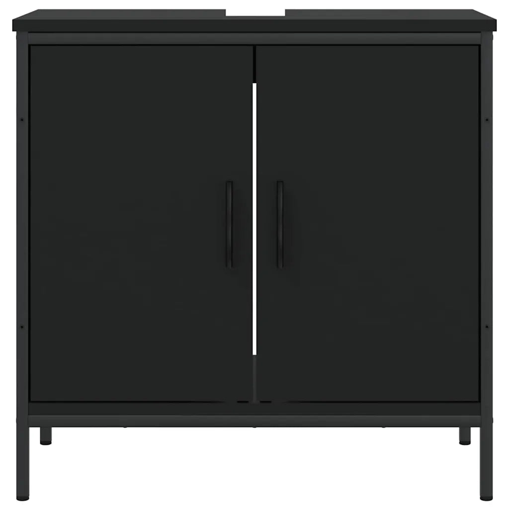 vidaXL Mobile Lavabo Bagno Nero 60x30x60 cm in Legno Multistrato