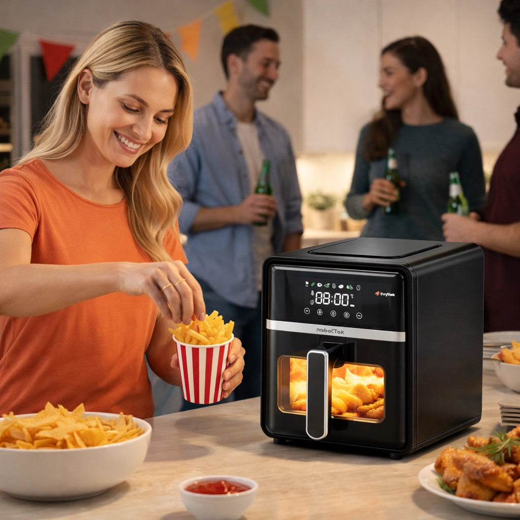 Friggitrice ad Aria 5 Litri 1400W Digitale Led 8 Programmi Senza Olio Nero