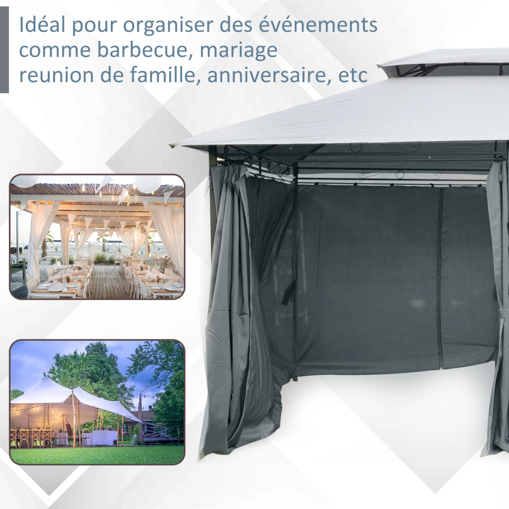 Tenda da giardino ¨C zephmum ¨C 3x4x2.8 m grigio