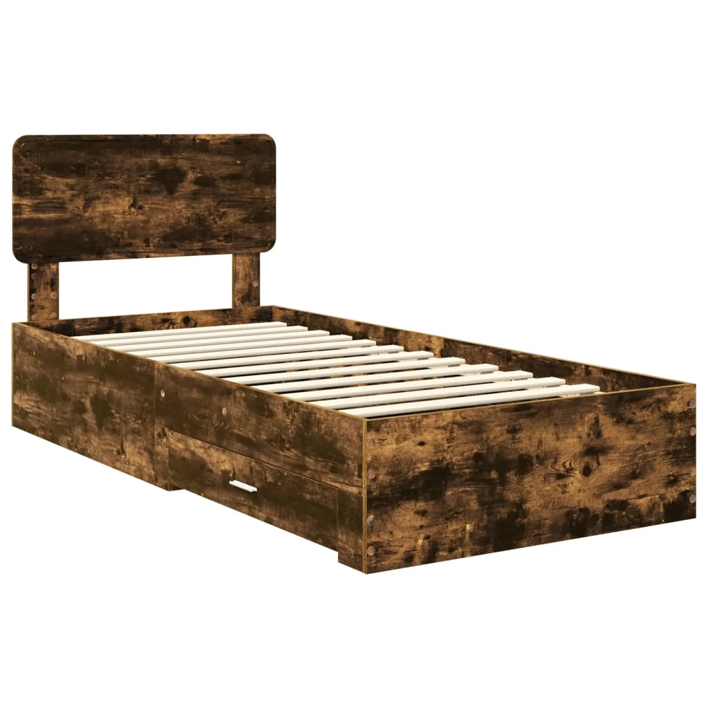 Struttura del letto Rovere fumé 75 x 190 cm Legno multistrato