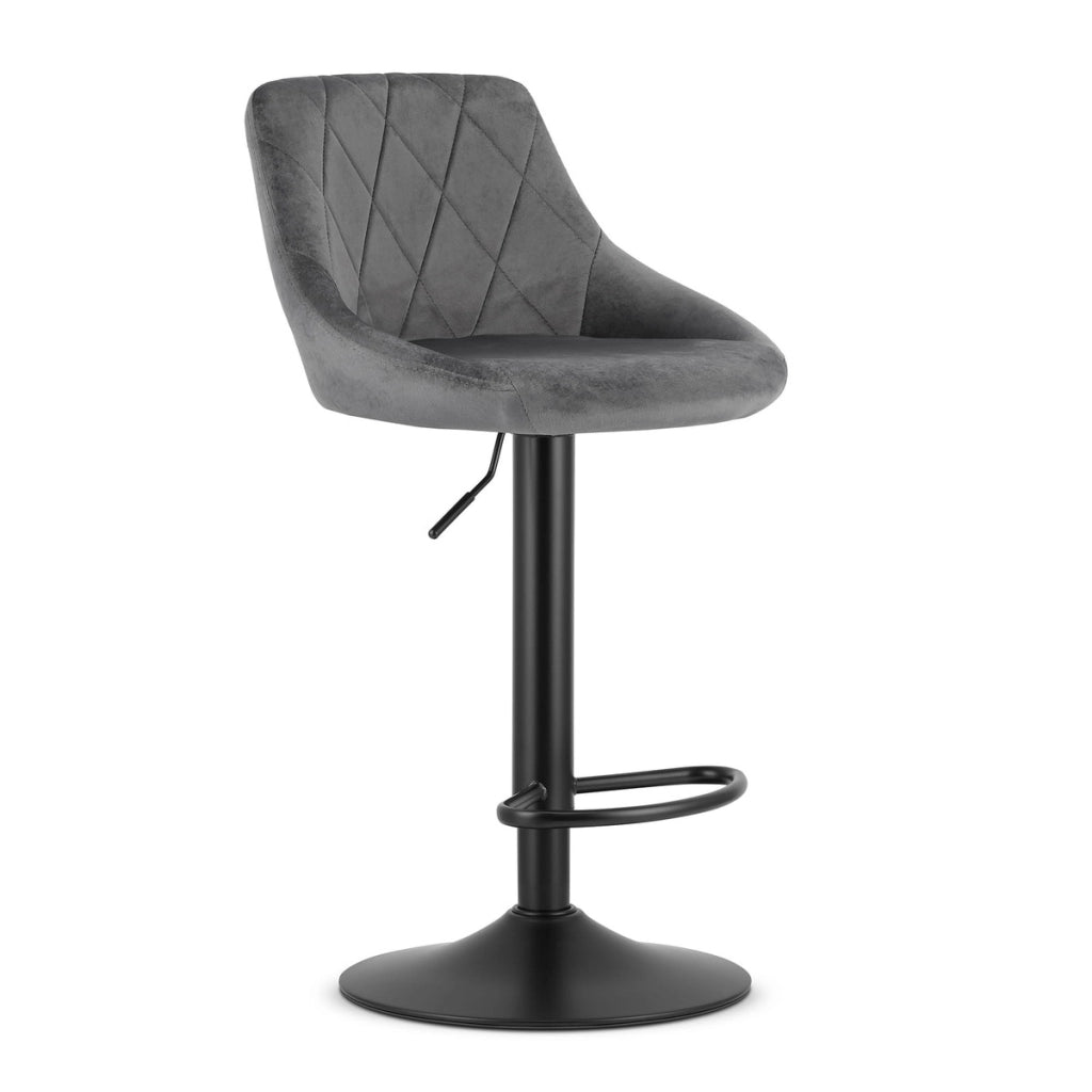Set di 2 sgabelli da bar Kast in velluto grigio e metallo