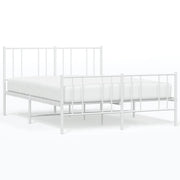 Letto matrimoniale | Letto per adulti | Giroletto con Testiera e Pediera Metallo Bianco 160x200 cm