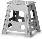 Sedia pieghevole in grigio omologata TÜV resistente fino a 150 kg - ca. 385 x 315 x 39 cm