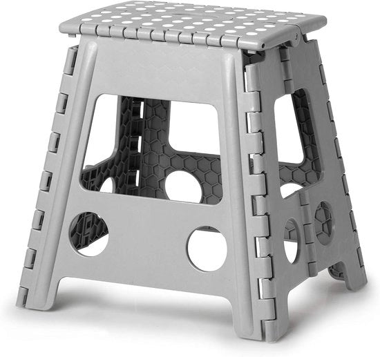Sedia pieghevole in grigio omologata TÜV resistente fino a 150 kg - ca. 385 x 315 x 39 cm
