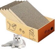 Krappaio per gatti con scatola, design a 5 strati per krappaio per gatti, krappaio per gatti reversibile in cartone, krappaio in cartone ondulato per gatti da interni