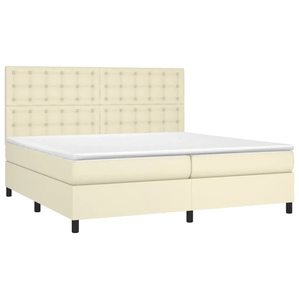 Giroletto a Molle con Materasso Crema 200x200 cm in Similpelle 3142865