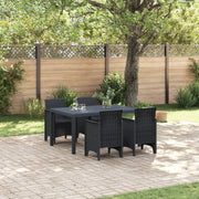 Set da Pranzo Giardino 5 Pezzi Antracite Poly Rattan