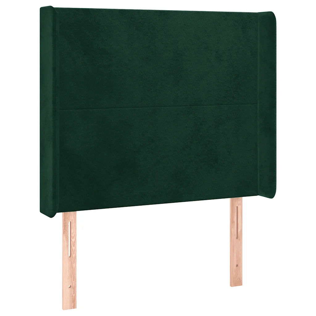 Testiera ad Orecchio Verde Scuro 93x16x118/128 cm in Velluto 3119339