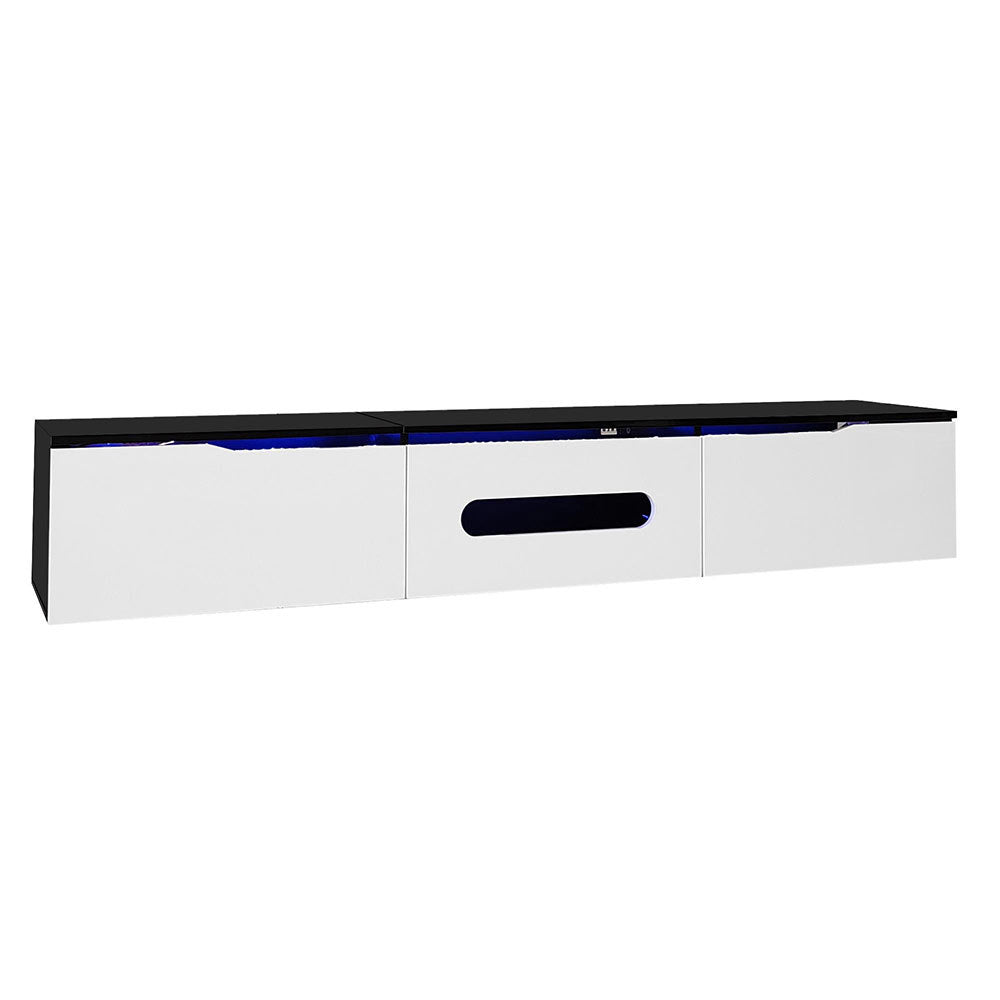 Mobile TV bicolore - Xylo - 180cm LED 16 colori fissaggio a muro