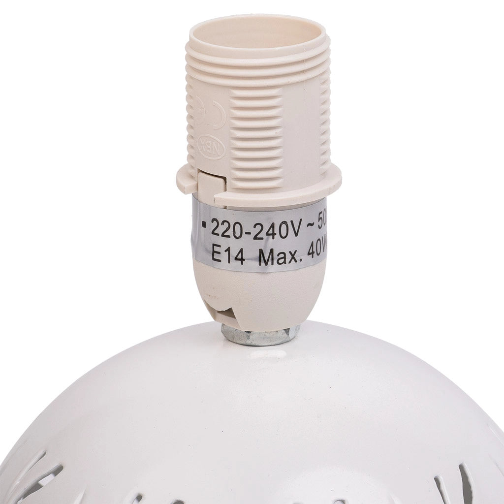 Lampada da tavolo in metallo bianco 14x14x21h