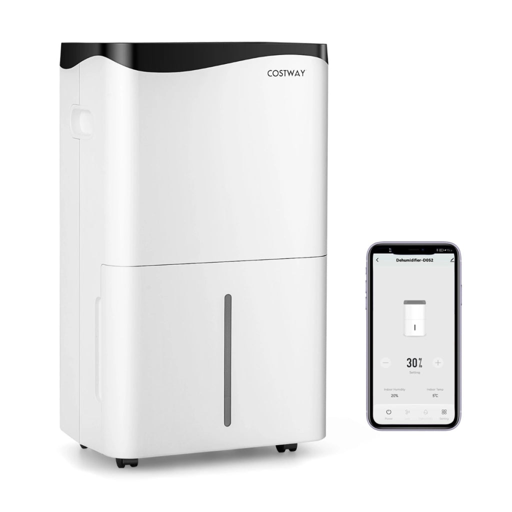 Deumidificatore per casa con 4 modalit¨¤ e 2 velocit¨¤, Deumidificatore con pannello touch e controllo da app Bianco-Controllo climatizzazione