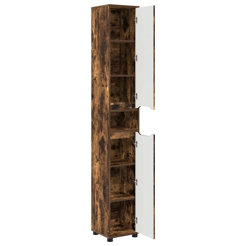 Mobile da Bagno con lo scaffale Rovere fumé 30,5 x 30 x 195 cm